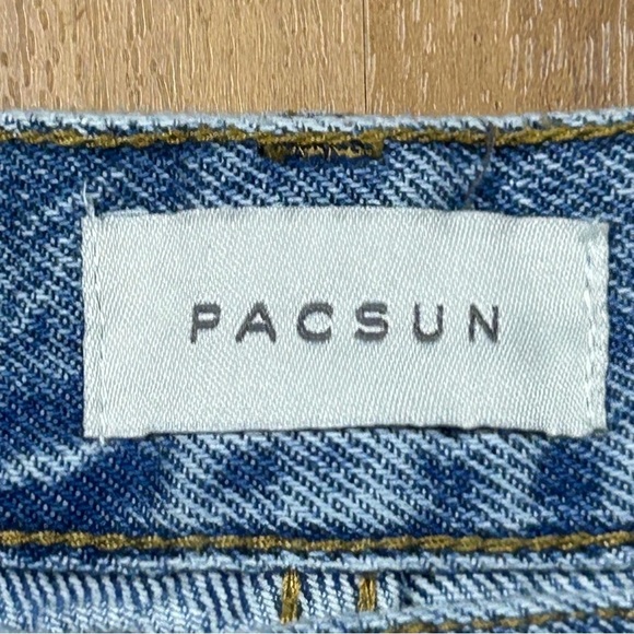 PacSun High Rise Distressed Straight Leg Jeans Blue Size 32 - Picture 3 of 10